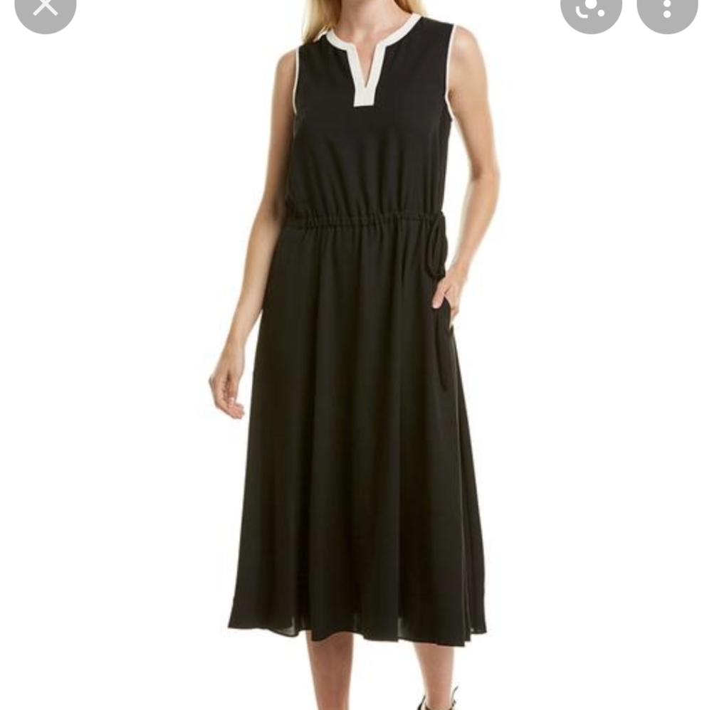 Anne Klein Sleeveless Drawstring Waist Midi Dress-Large Original Price $129
